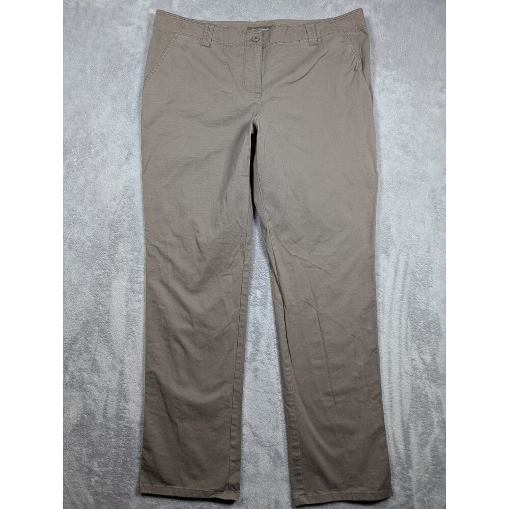 Tommy Bahama Pants Womens Size 14 Brown Chino Straight Leg Mature Minimalist